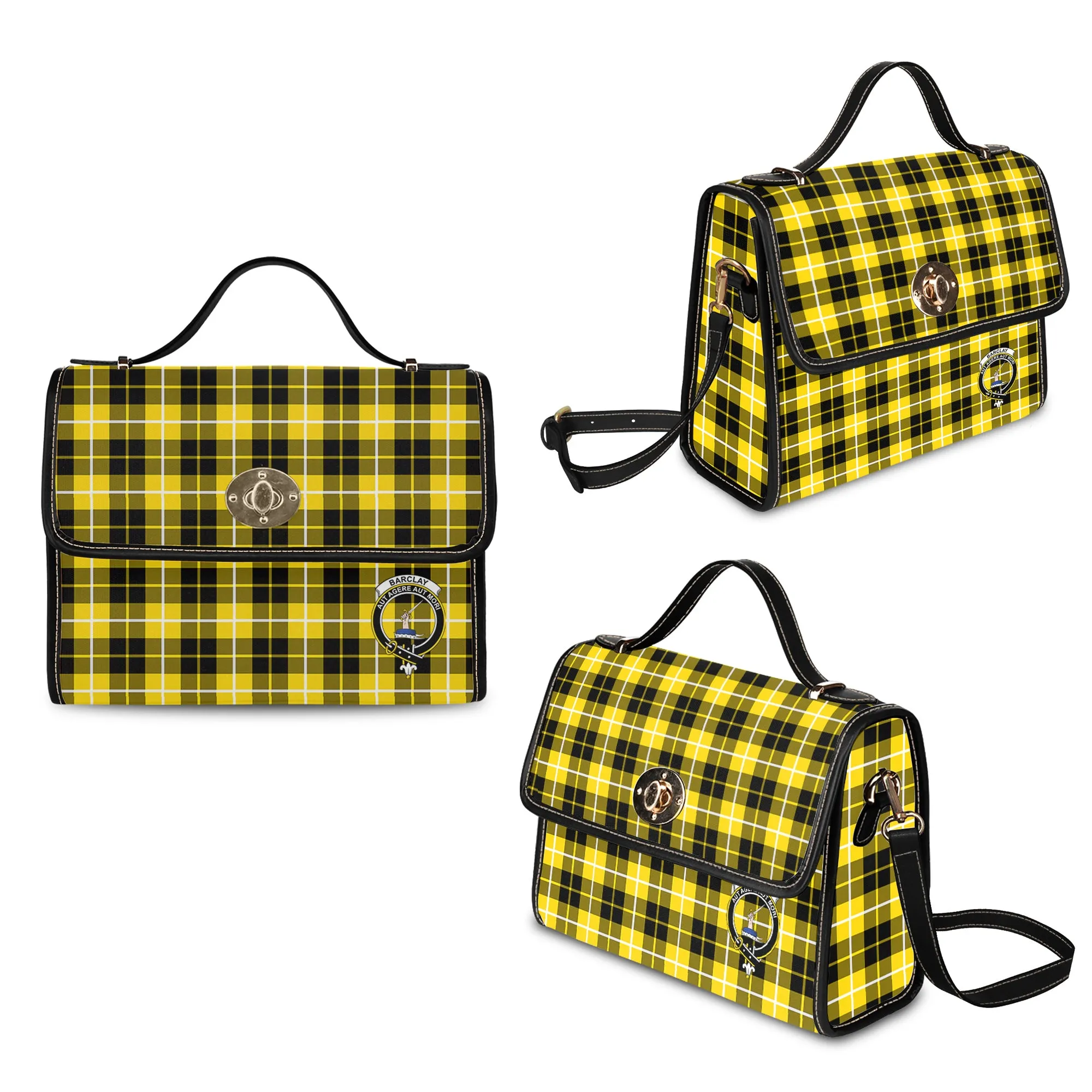 Barclay Dress Modern Tartan Waterproof Canvas Bag with Family Crest