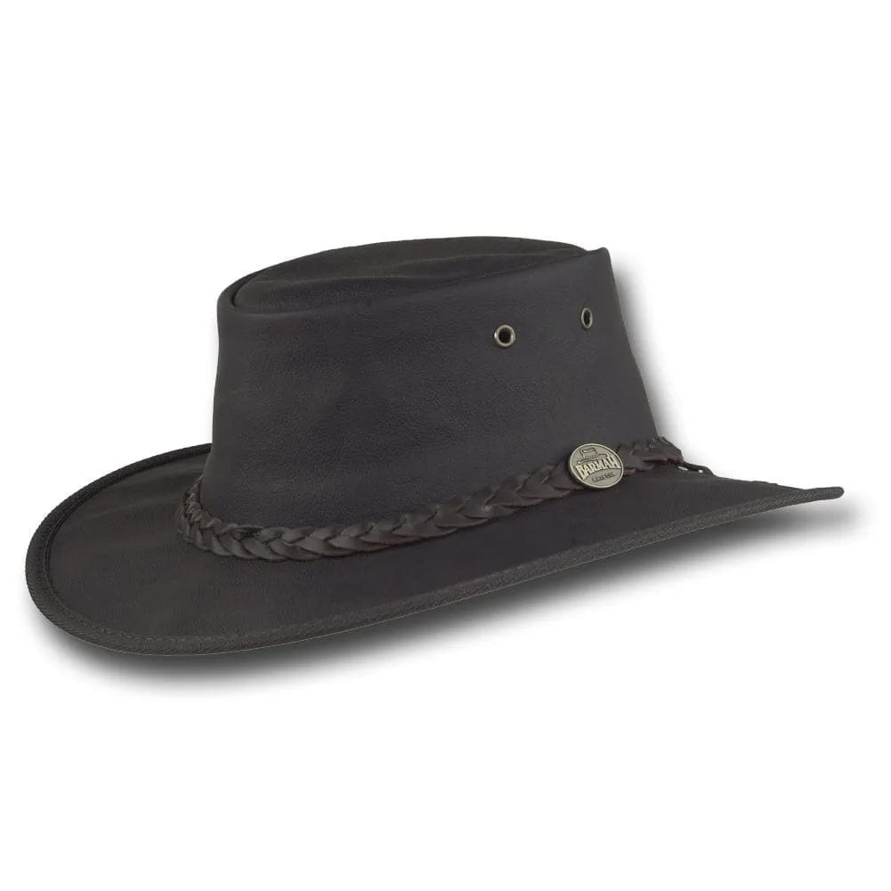 BARMAH® Sundowner Kangaroo Leather Hat - Dark Brown