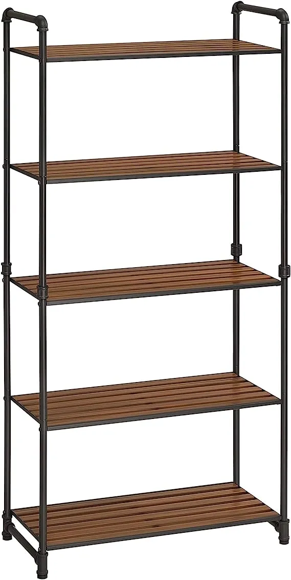 Bathroom Shelves, 5-Tier Storage Rack, Plant Flower Stand, 24.4 x 12.2 x 51 In