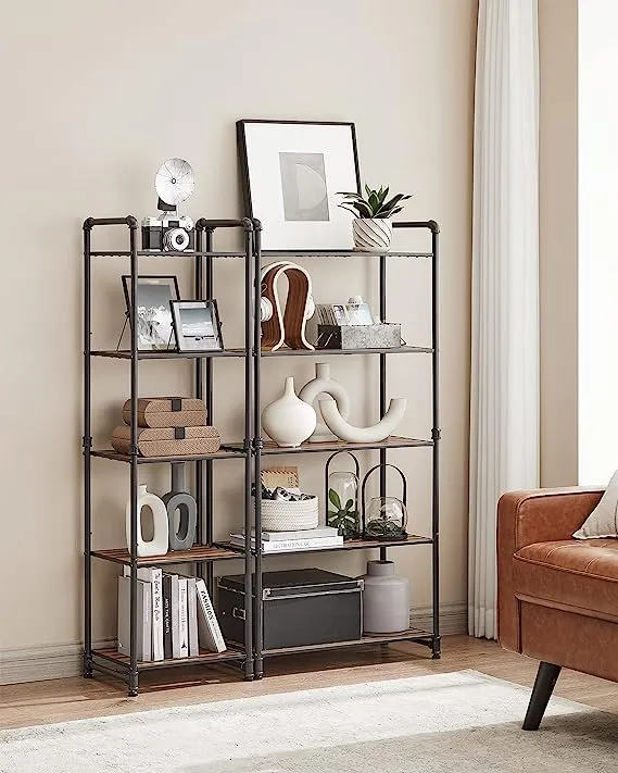 Bathroom Shelves, 5-Tier Storage Rack, Plant Flower Stand, 24.4 x 12.2 x 51 In