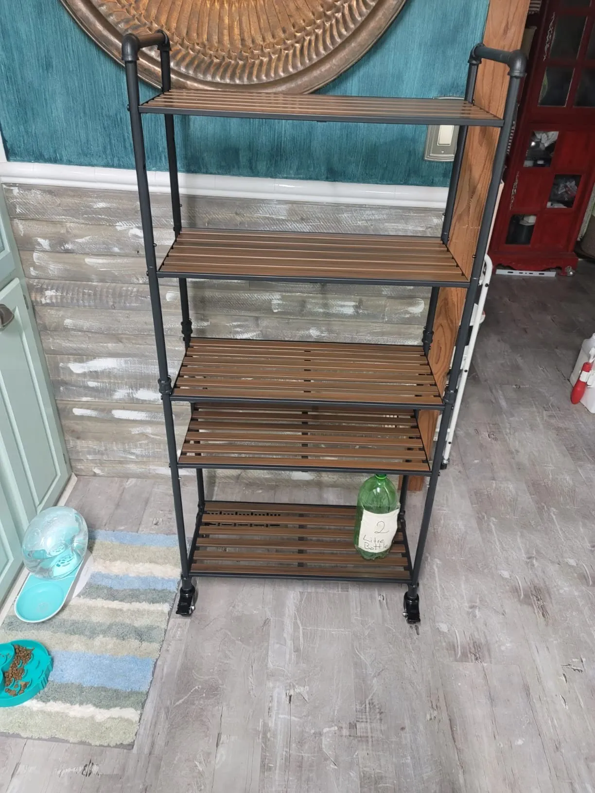 Bathroom Shelves, 5-Tier Storage Rack, Plant Flower Stand, 24.4 x 12.2 x 51 In