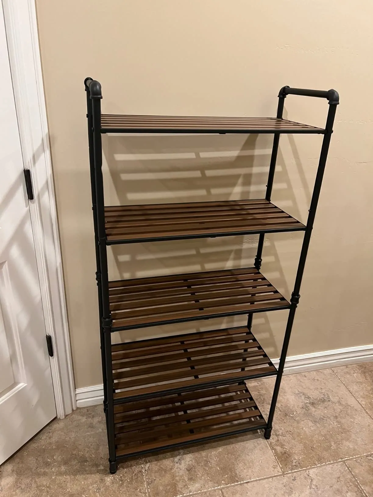 Bathroom Shelves, 5-Tier Storage Rack, Plant Flower Stand, 24.4 x 12.2 x 51 In