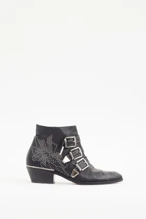 Black & Silver Studded Leather Susanna Boot