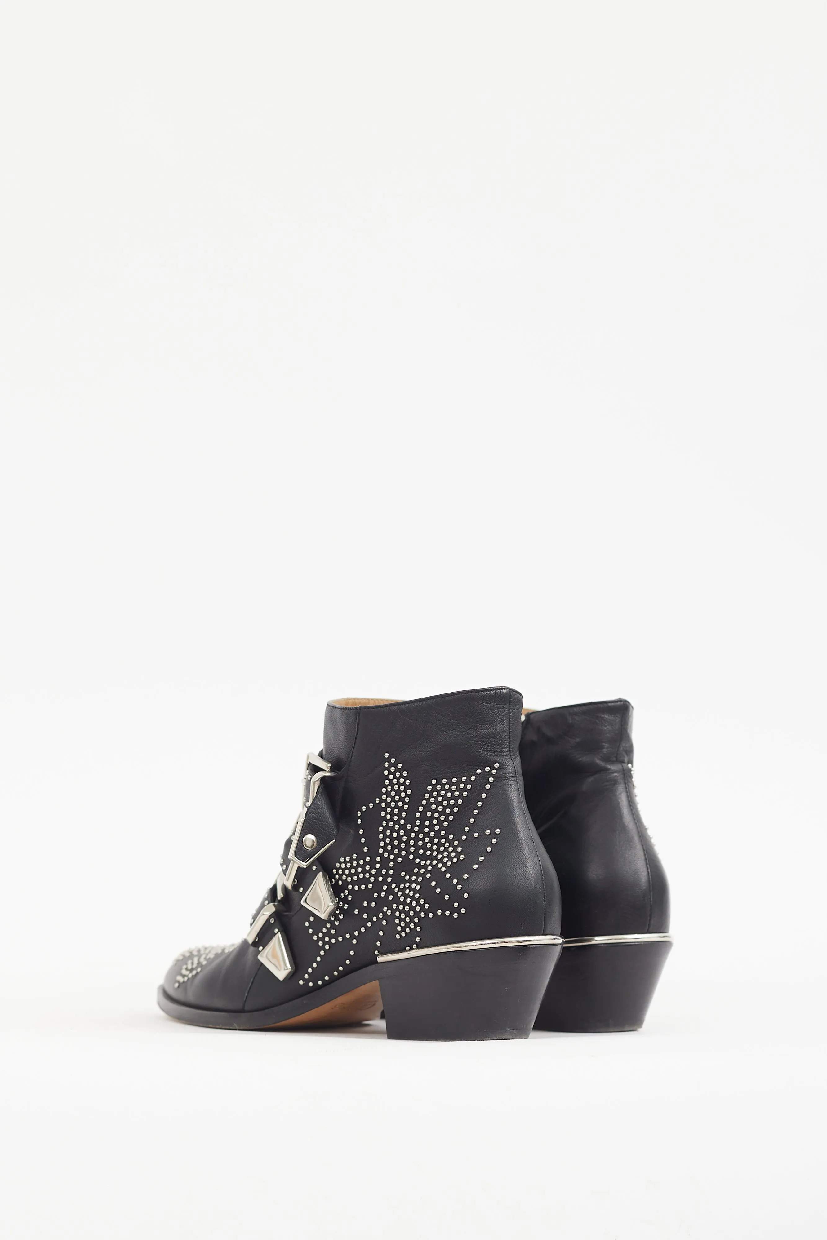 Black & Silver Studded Leather Susanna Boot