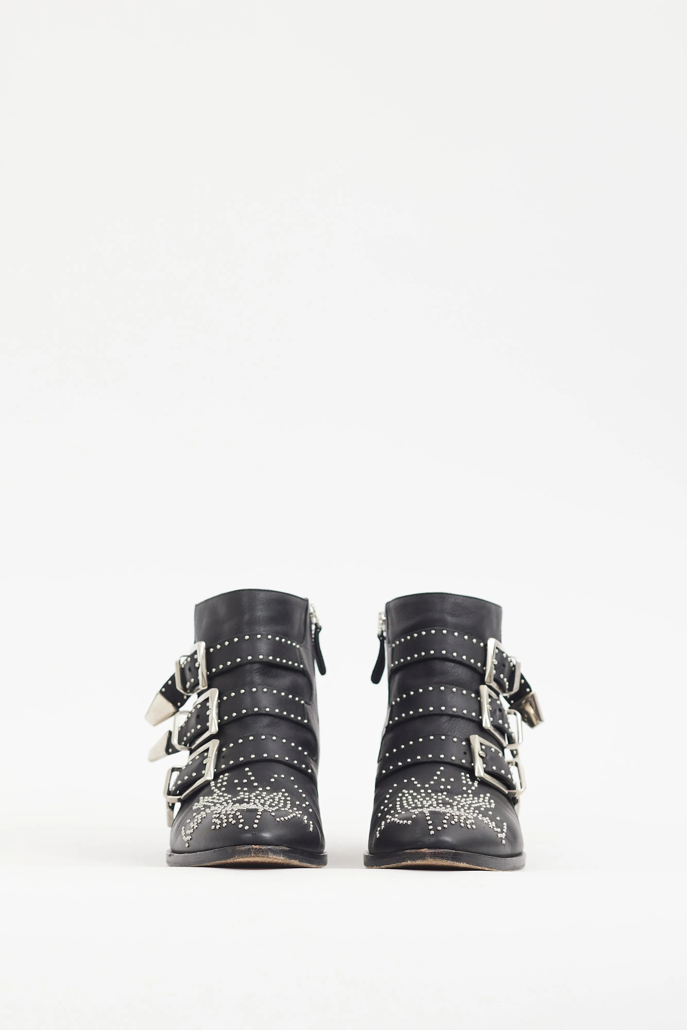 Black & Silver Studded Leather Susanna Boot