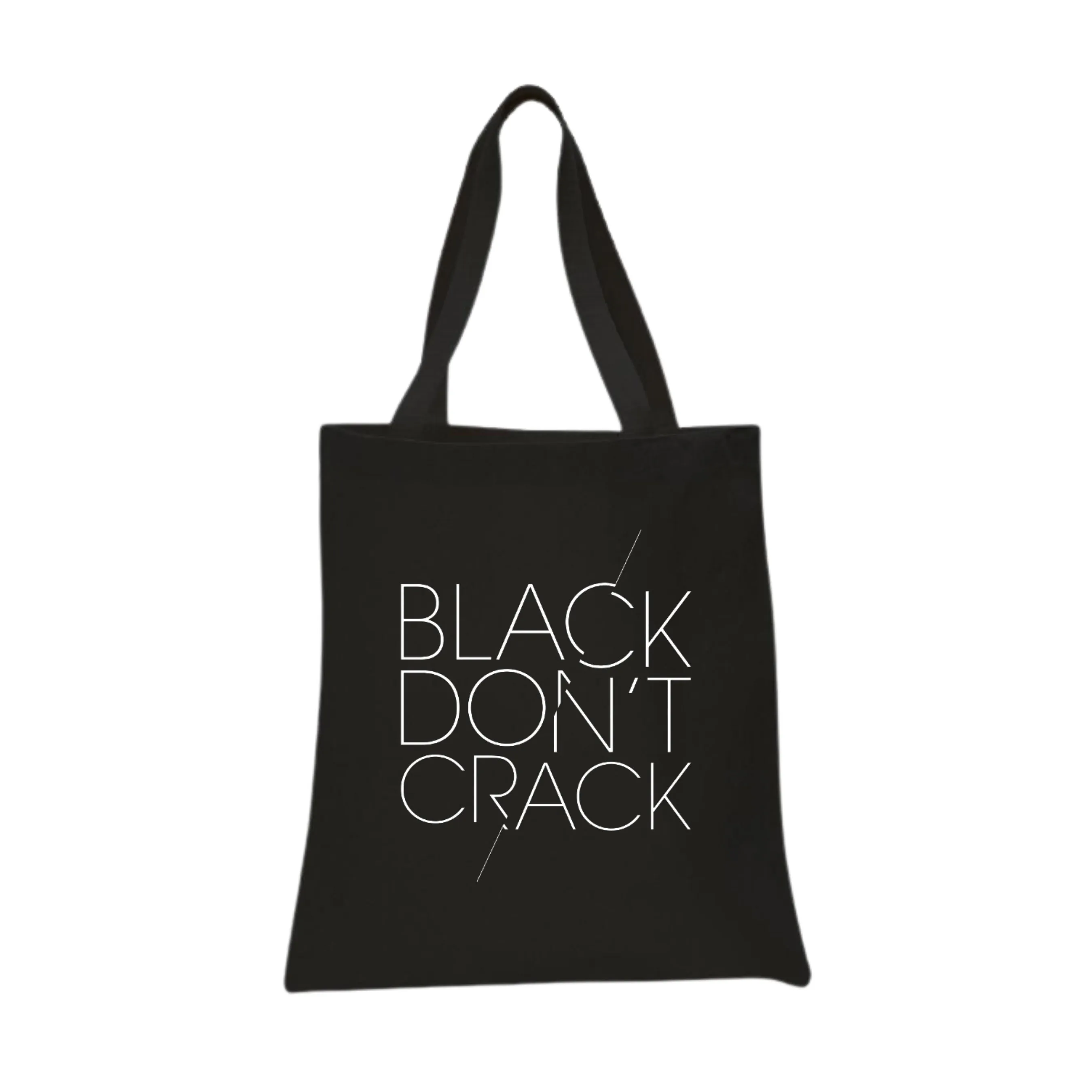 Black Don't Crack Canvas Small Tote Bag Top