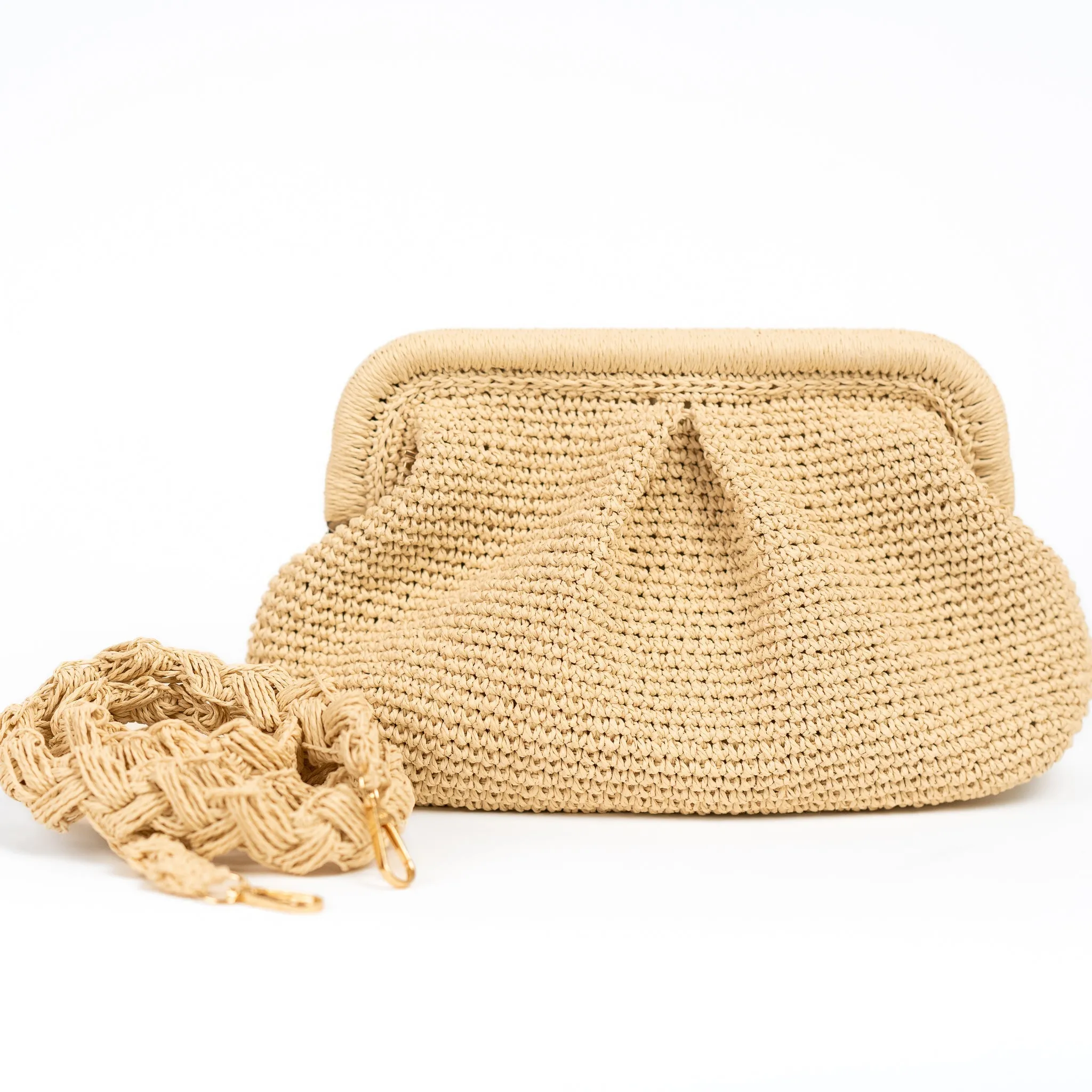 Black Raffia Clutch Purse