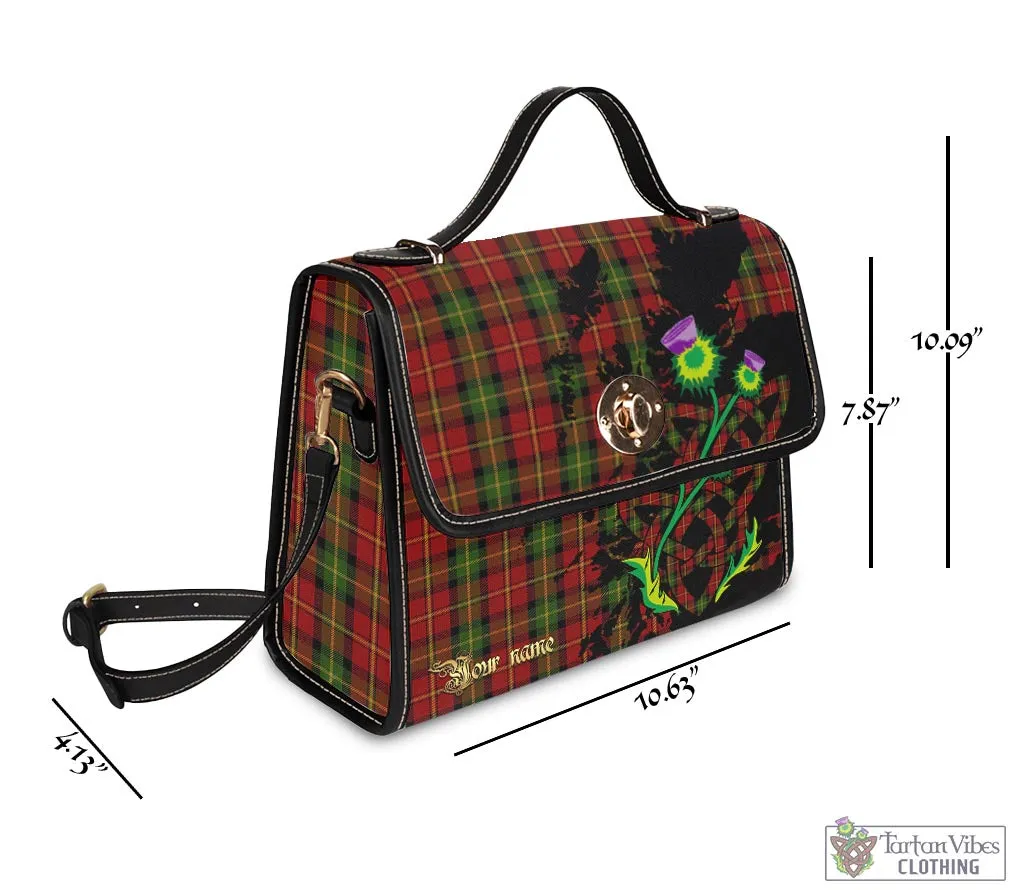 Blackstock Red Dress Tartan Waterproof Canvas Bag with Scotland Map and Thistle Celtic Accents