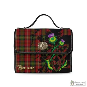 Blackstock Red Dress Tartan Waterproof Canvas Bag with Scotland Map and Thistle Celtic Accents