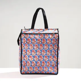 Blue - Handmade Sanganeri Block Printed Cotton Shopping Bag