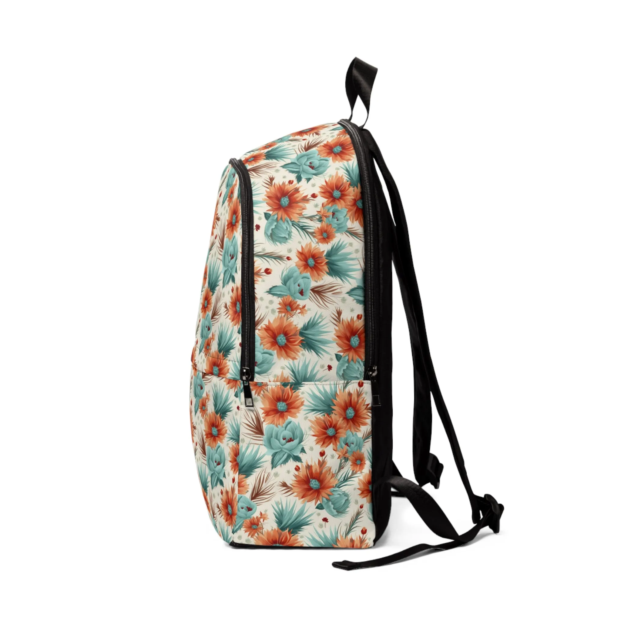 Boho Flowers, Unisex Fabric Backpack, Custom Gifts, Kindergarten Accessories, School Accessories