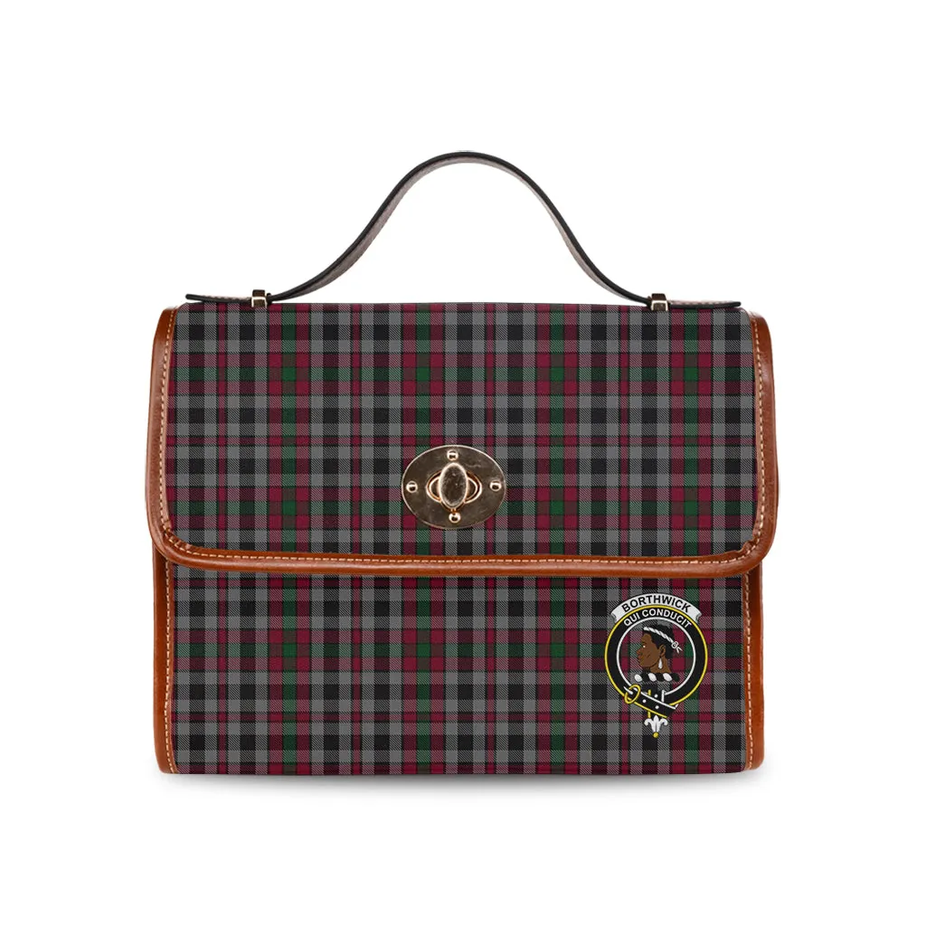 Borthwick Tartan Waterproof Canvas Bag with Family Crest