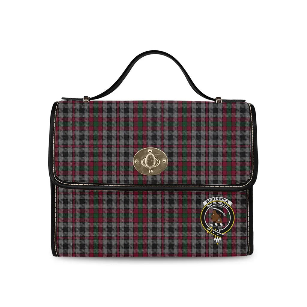 Borthwick Tartan Waterproof Canvas Bag with Family Crest