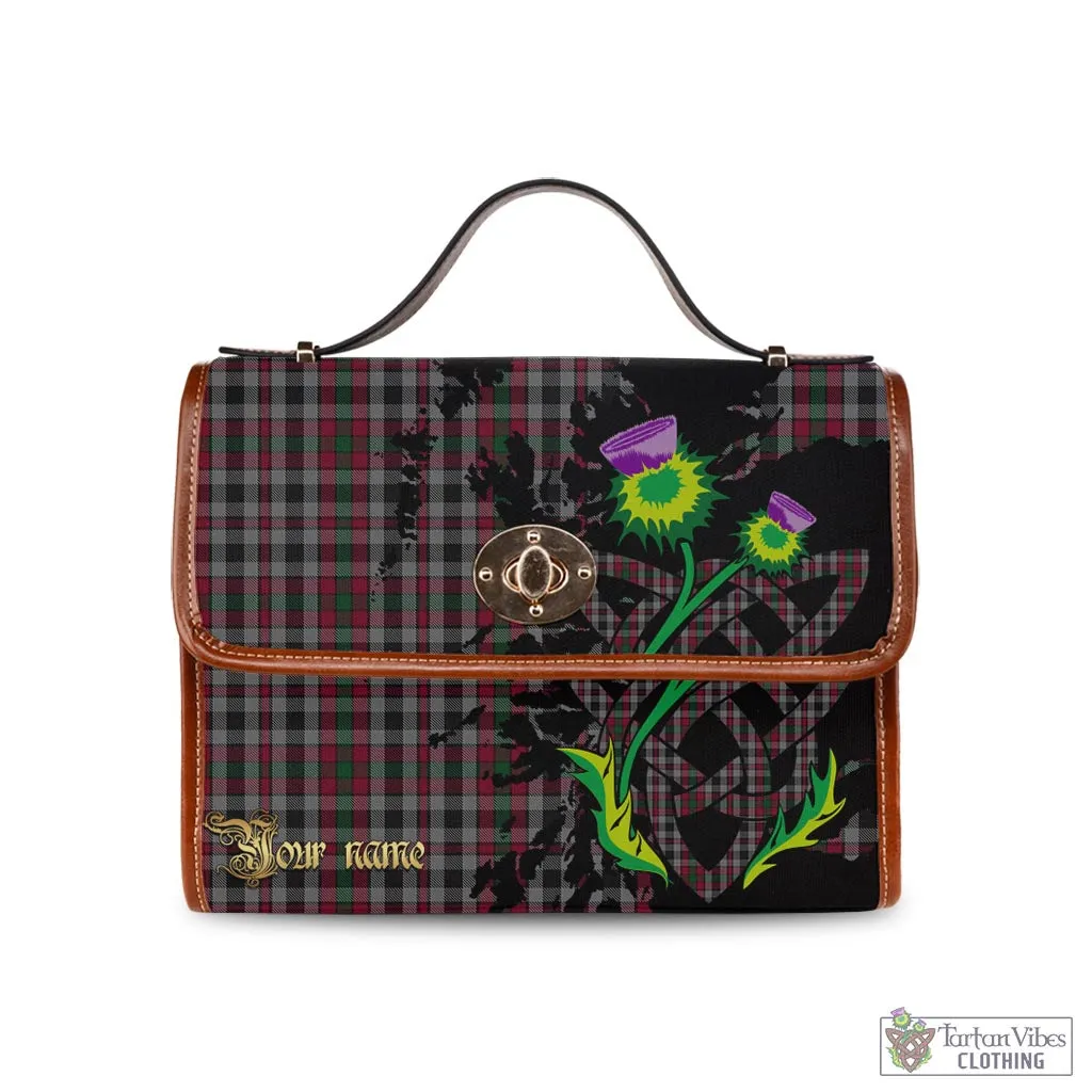 Borthwick Tartan Waterproof Canvas Bag with Scotland Map and Thistle Celtic Accents