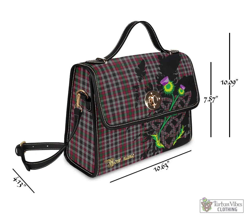 Borthwick Tartan Waterproof Canvas Bag with Scotland Map and Thistle Celtic Accents