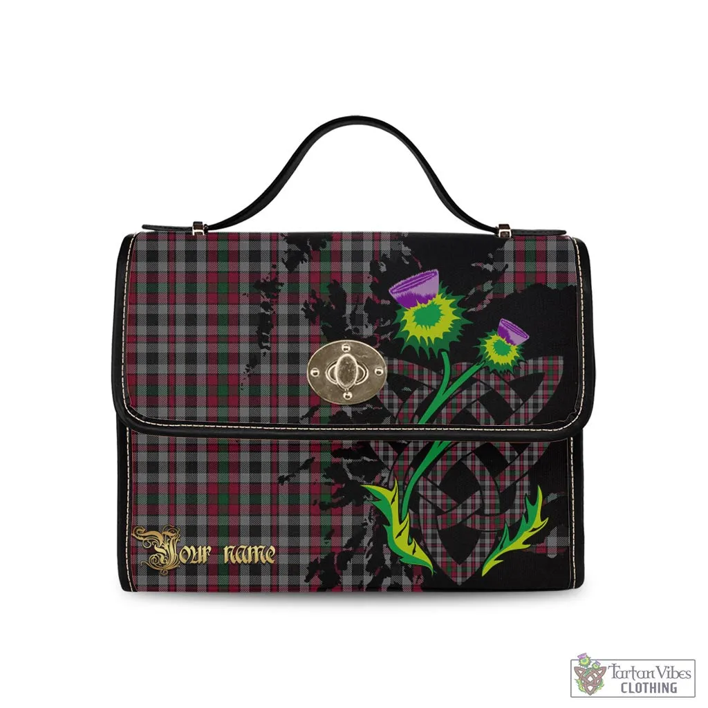 Borthwick Tartan Waterproof Canvas Bag with Scotland Map and Thistle Celtic Accents