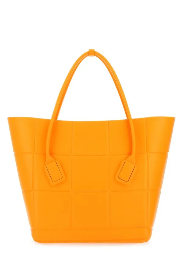 BOTTEGA VENETA | Orange rubber Arco shopping bag