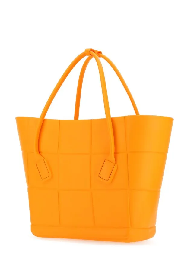 BOTTEGA VENETA | Orange rubber Arco shopping bag