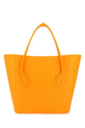 BOTTEGA VENETA | Orange rubber Arco shopping bag