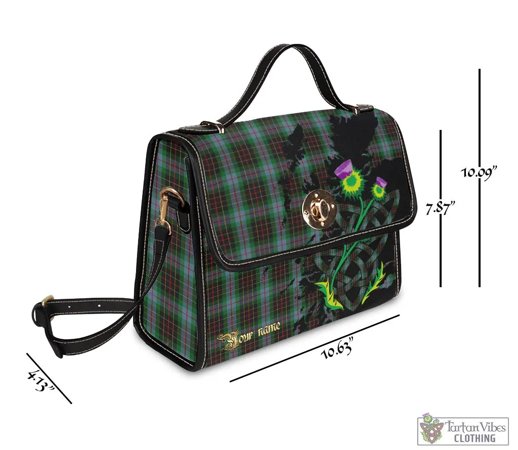 Brodie Hunting Tartan Waterproof Canvas Bag with Scotland Map and Thistle Celtic Accents