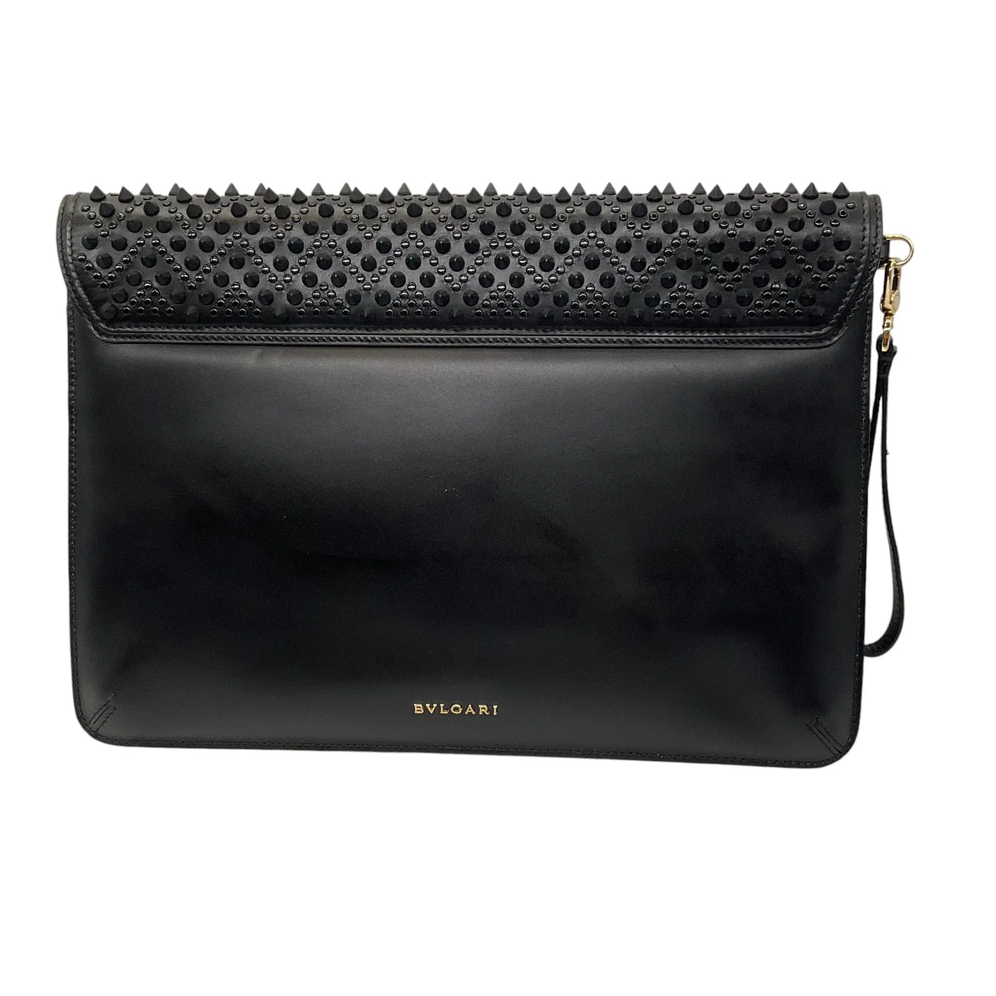 Bulgari x Nicholas Kirkwood Black Studded Leather Envelope Serpenti Forever Clutch Bag