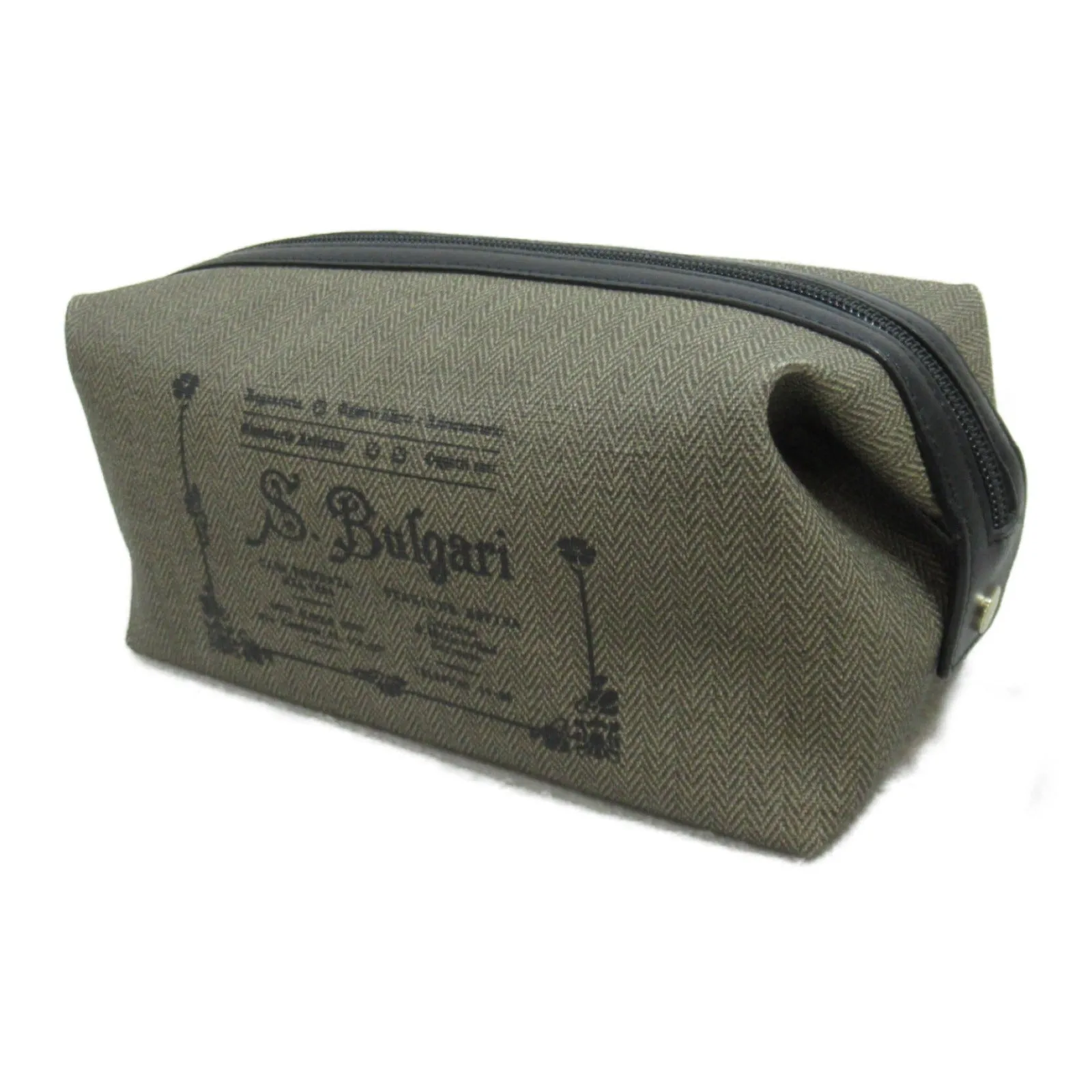 Bvlgari Brown PVC Coated Canvas Pouch