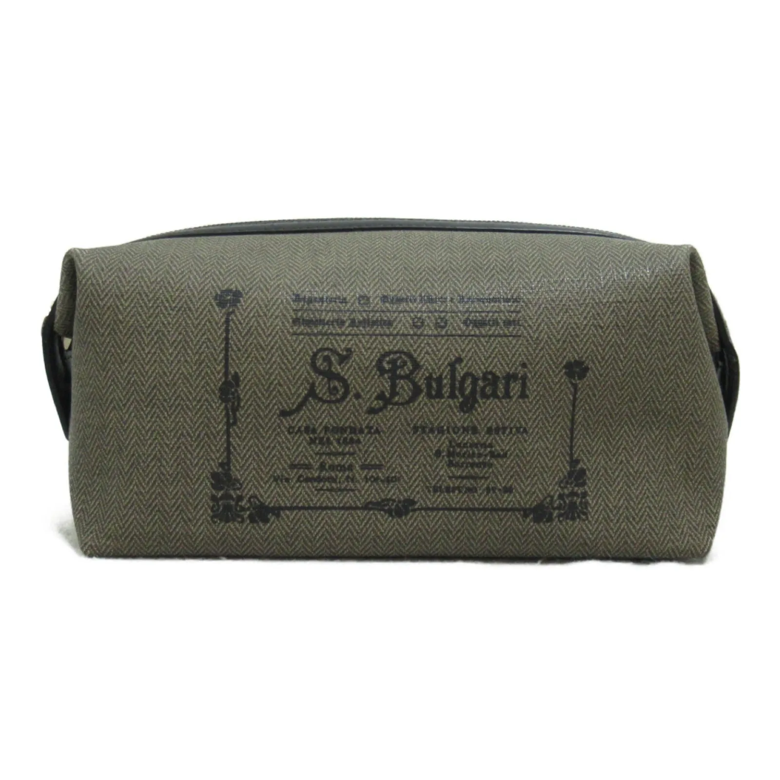 Bvlgari Brown PVC Coated Canvas Pouch