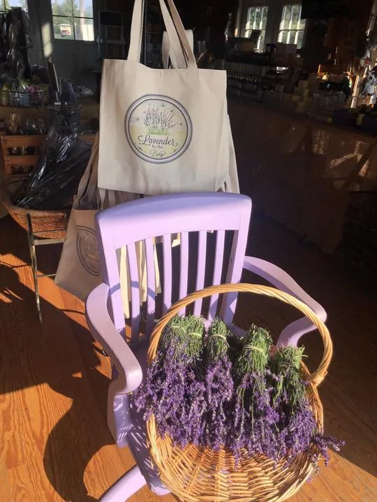 Canvas Tote Bag Lavender by the Bay