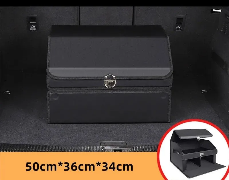 Car Trunk Organizer – Transform Your Vehicle with This Stylish Multi-Functional Leather Storage Bag for Effortless Tidying and Tool Management