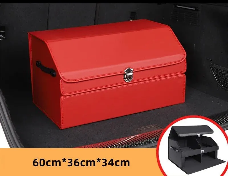 Car Trunk Organizer – Transform Your Vehicle with This Stylish Multi-Functional Leather Storage Bag for Effortless Tidying and Tool Management