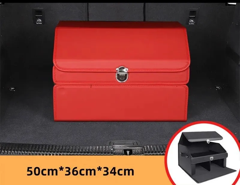 Car Trunk Organizer – Transform Your Vehicle with This Stylish Multi-Functional Leather Storage Bag for Effortless Tidying and Tool Management