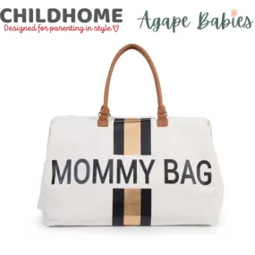 Childhome Mommy Bag Nursery Bag - Off White with Black/Gold Stripes