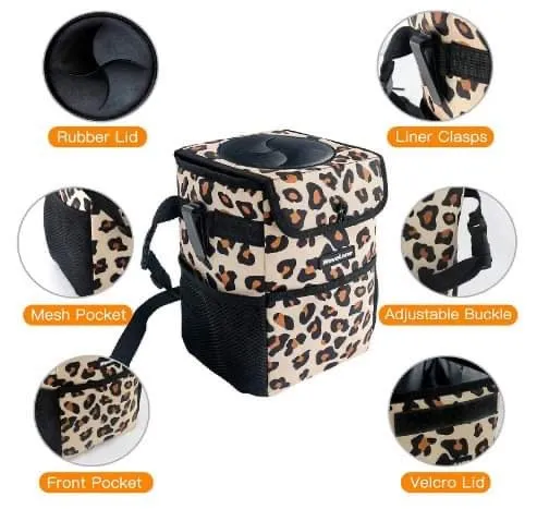 Collapsible Multiple Use Can/Bag - Leopard