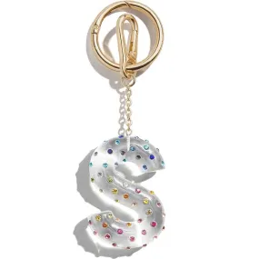 Confetti Initial Bag Charm - S