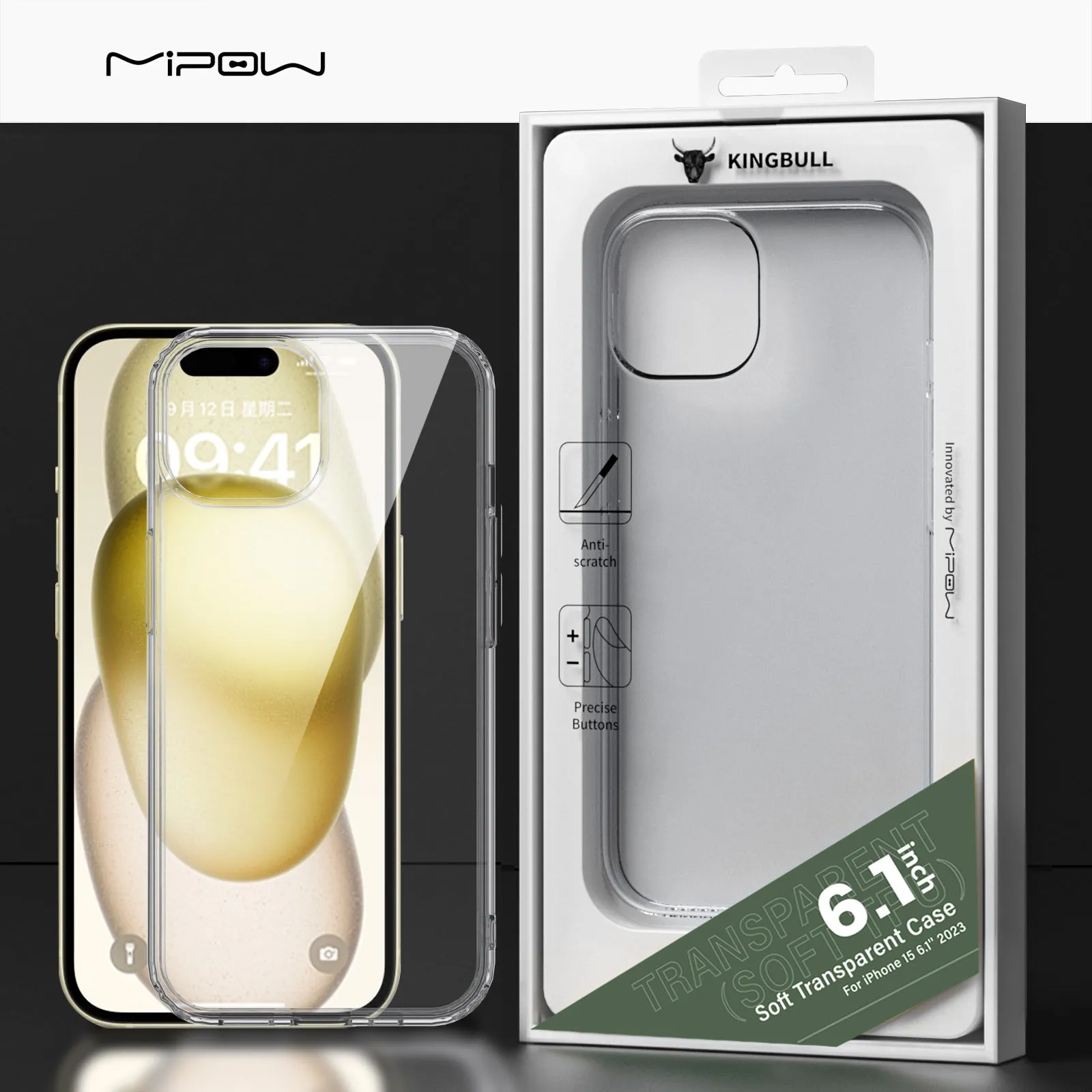 Crystal Clear TPU Soft CASE for iPhone 15/14