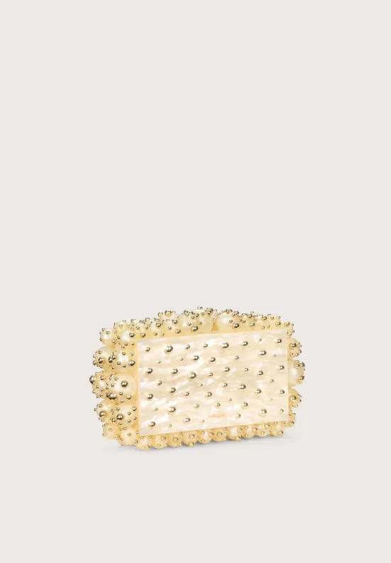 Cult Gaia Eos Clutch Studded Ivory