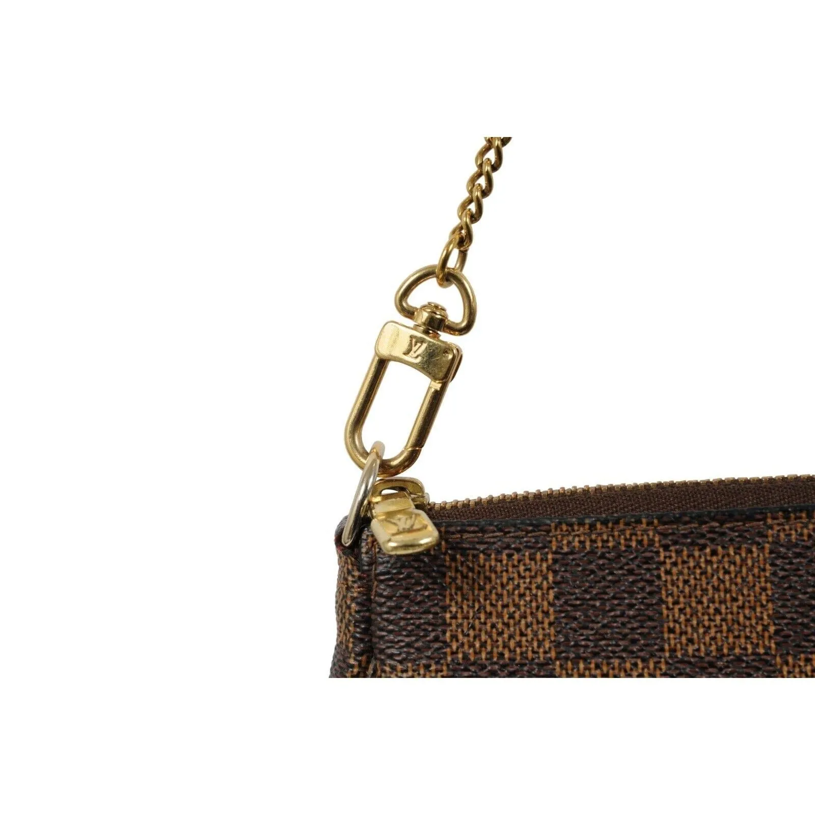 Damier Ebene Mini Pochette Accessories Brown Canvas Clutch