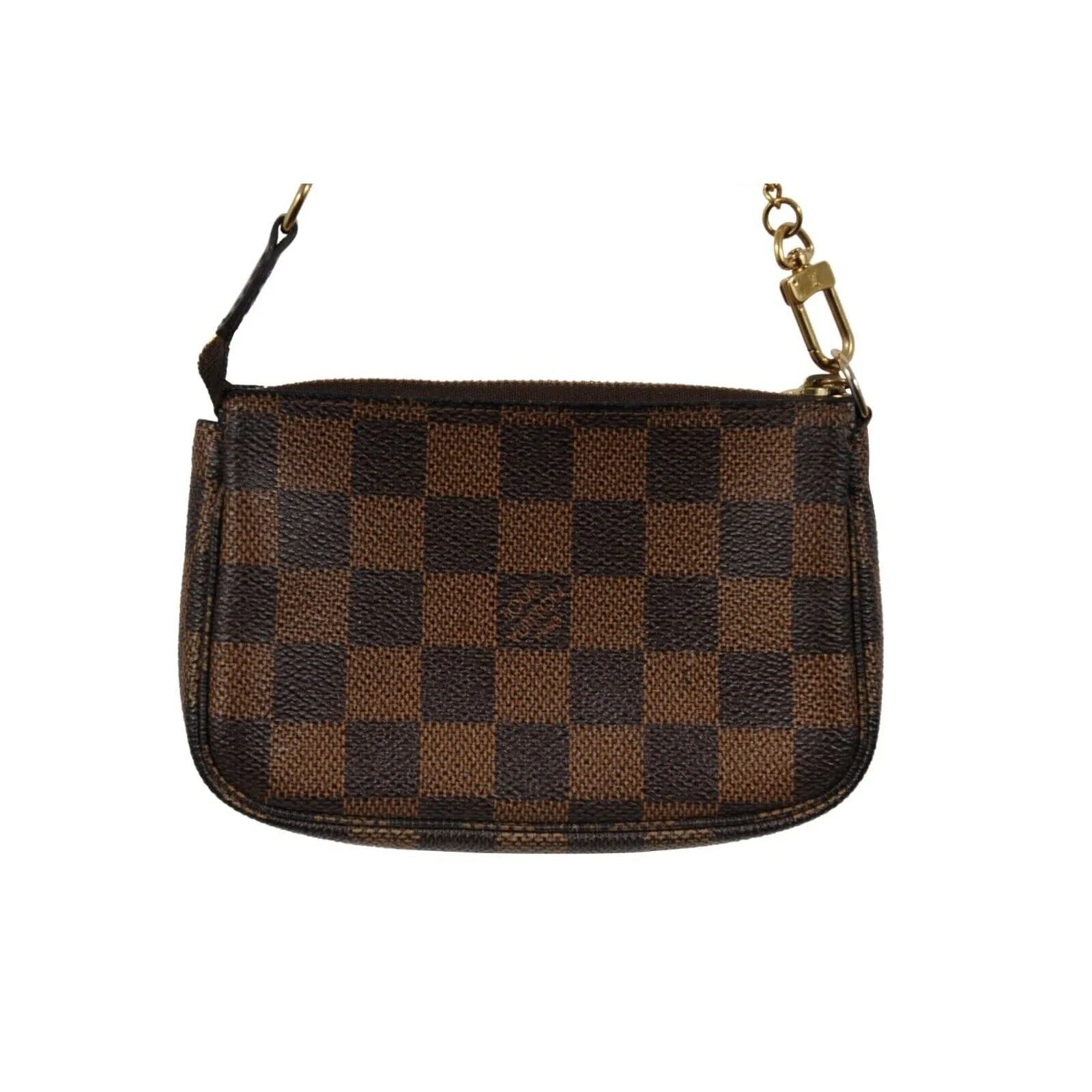 Damier Ebene Mini Pochette Accessories Brown Canvas Clutch