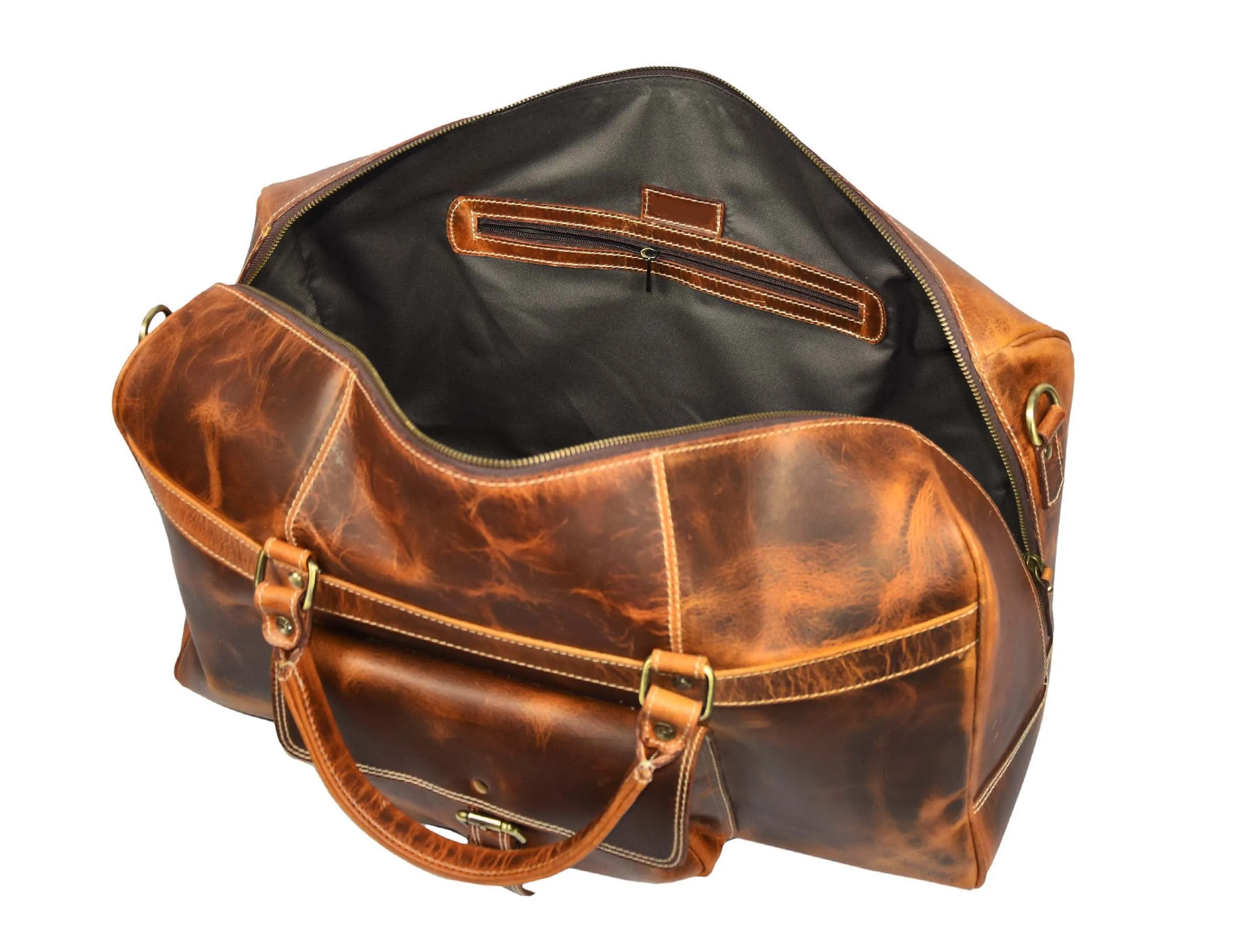 Dawson Leather Travel Bag - Walnut Brown