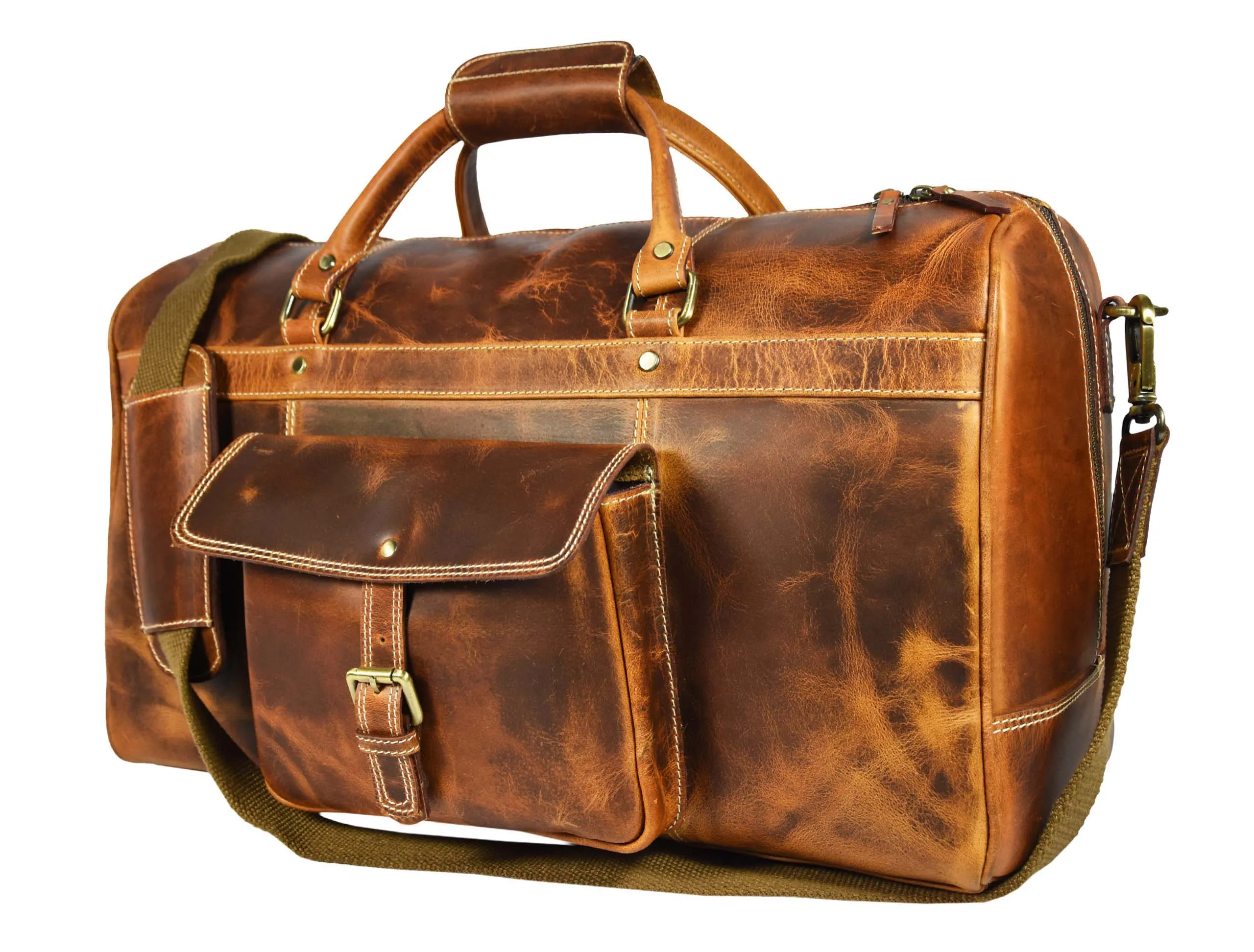 Dawson Leather Travel Bag - Walnut Brown