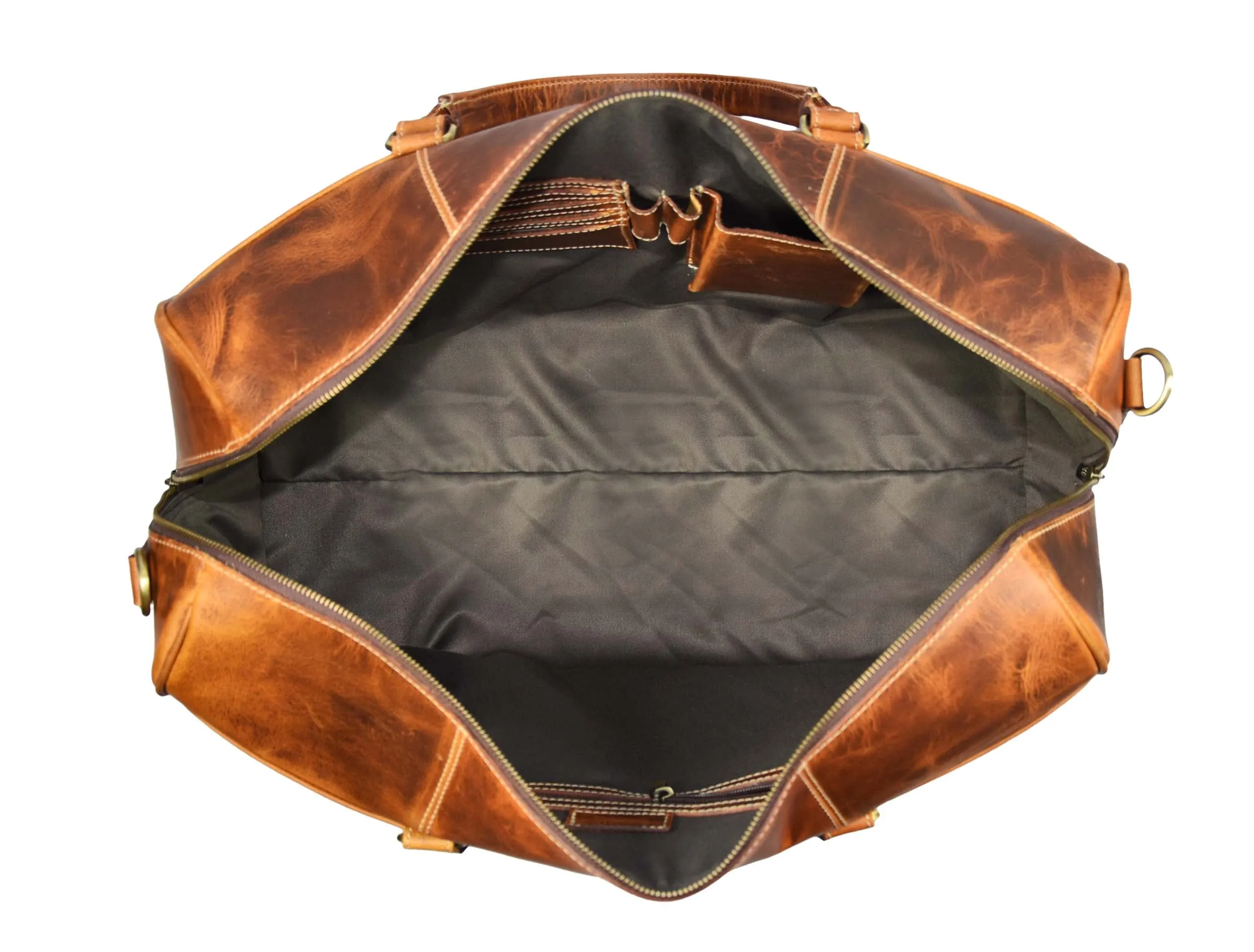 Dawson Leather Travel Bag - Walnut Brown