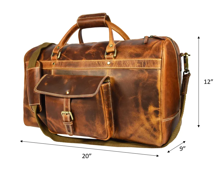 Dawson Leather Travel Bag - Walnut Brown