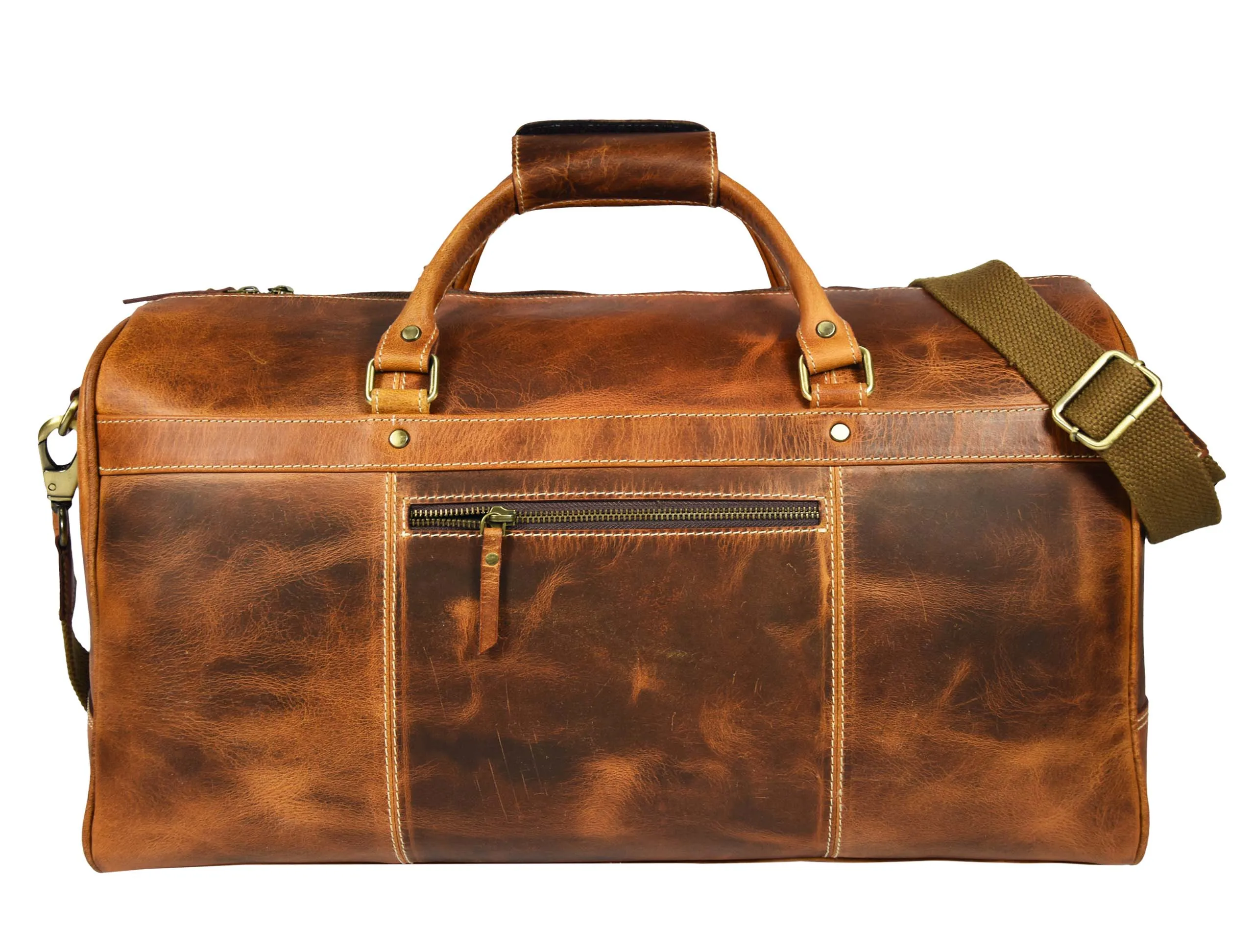 Dawson Leather Travel Bag - Walnut Brown