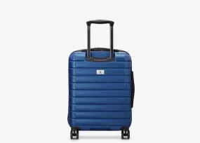 Delsey Suitcase Shadow 5.0 55Cm Slim 4 Double Wheels Cabin Trolley Case Blue