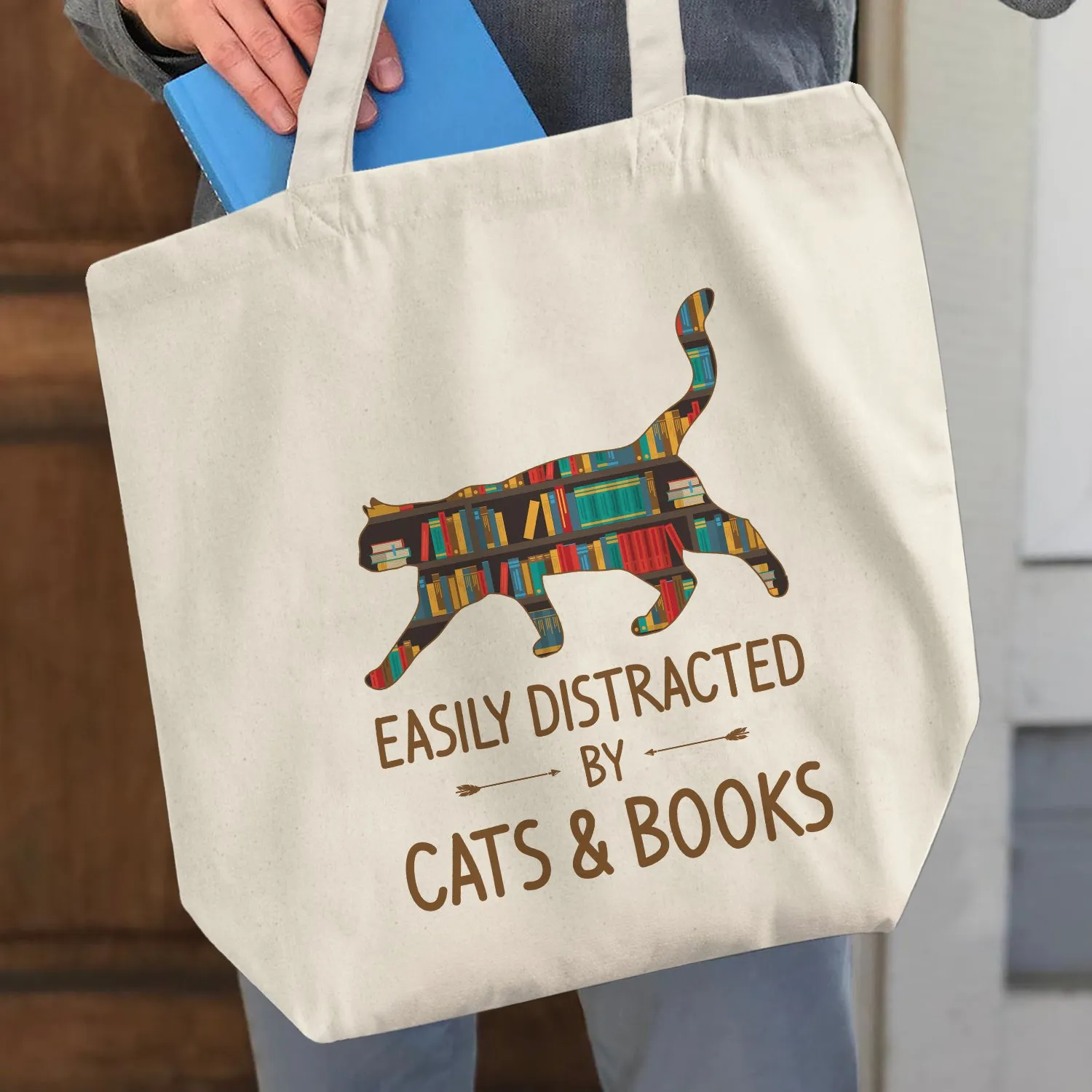 Easily Distracted By Cats And Books Book Lovers Gift TBW39