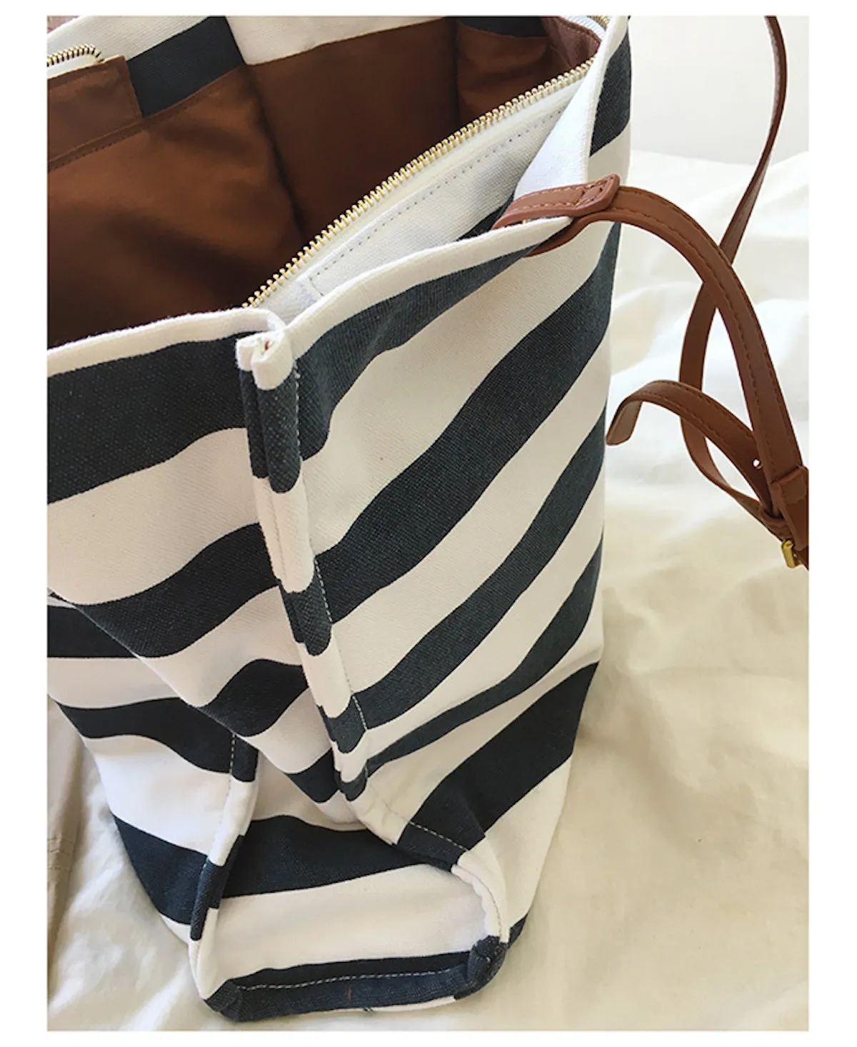 Elena Handbags Large Striped Tote Handbags