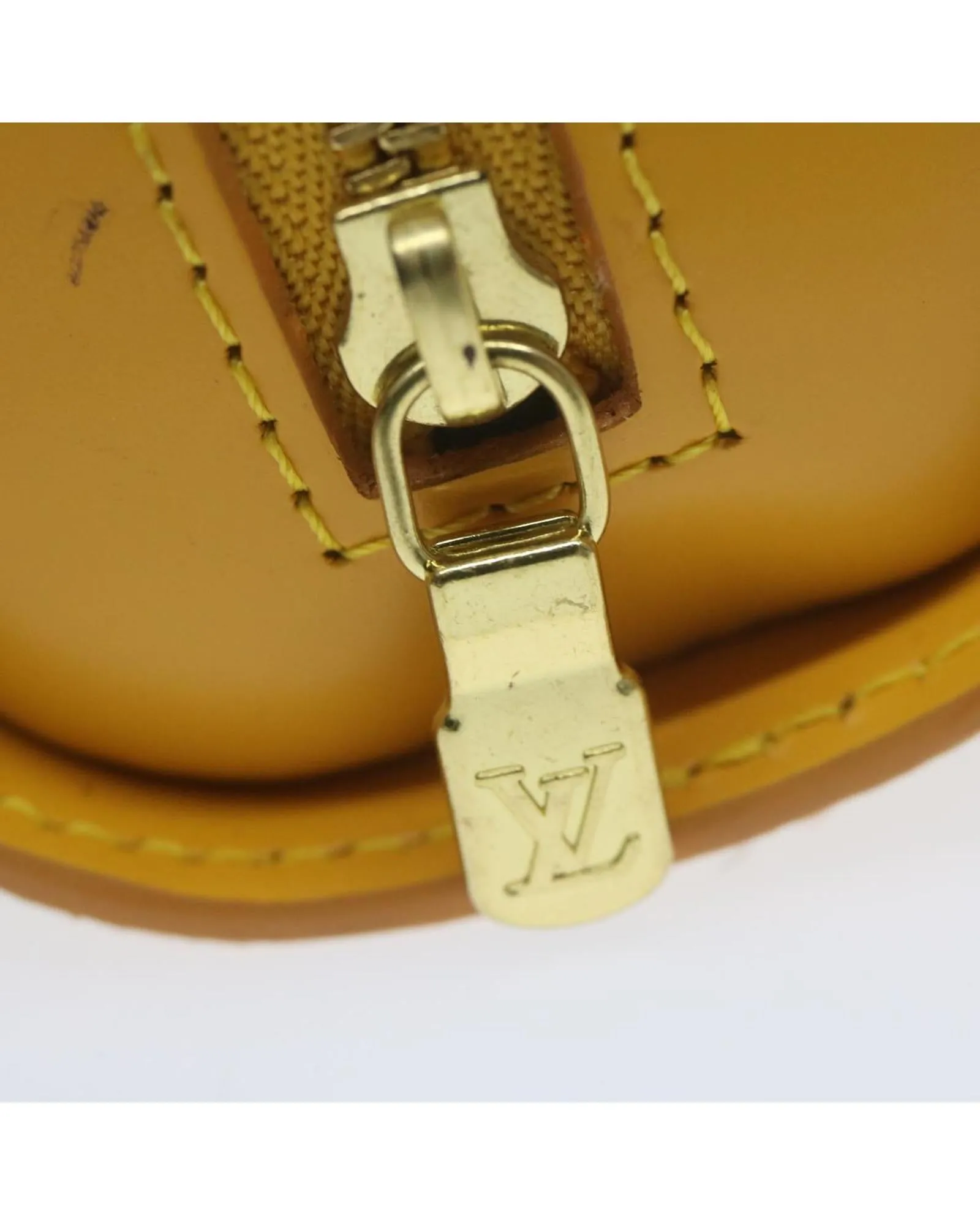 Epi Leather Yellow Pouch with Metal Fittings