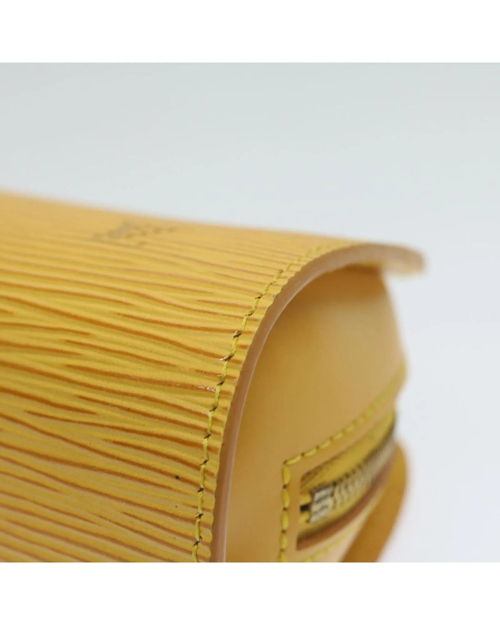 Epi Leather Yellow Pouch with Metal Fittings