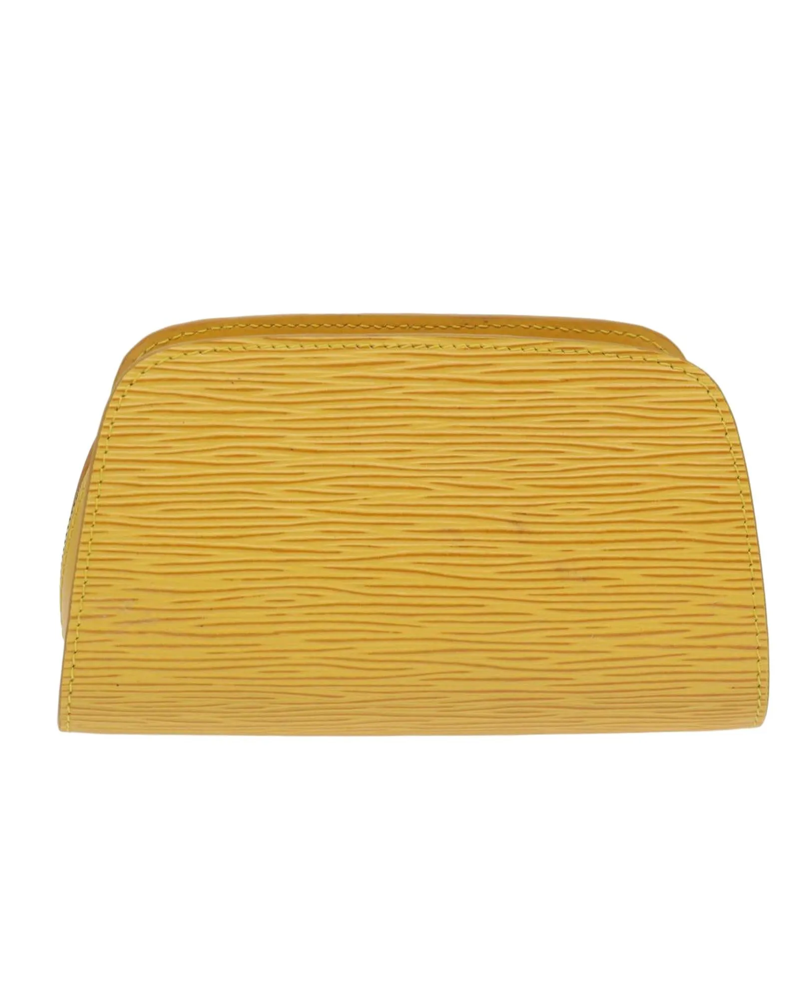 Epi Leather Yellow Pouch with Metal Fittings