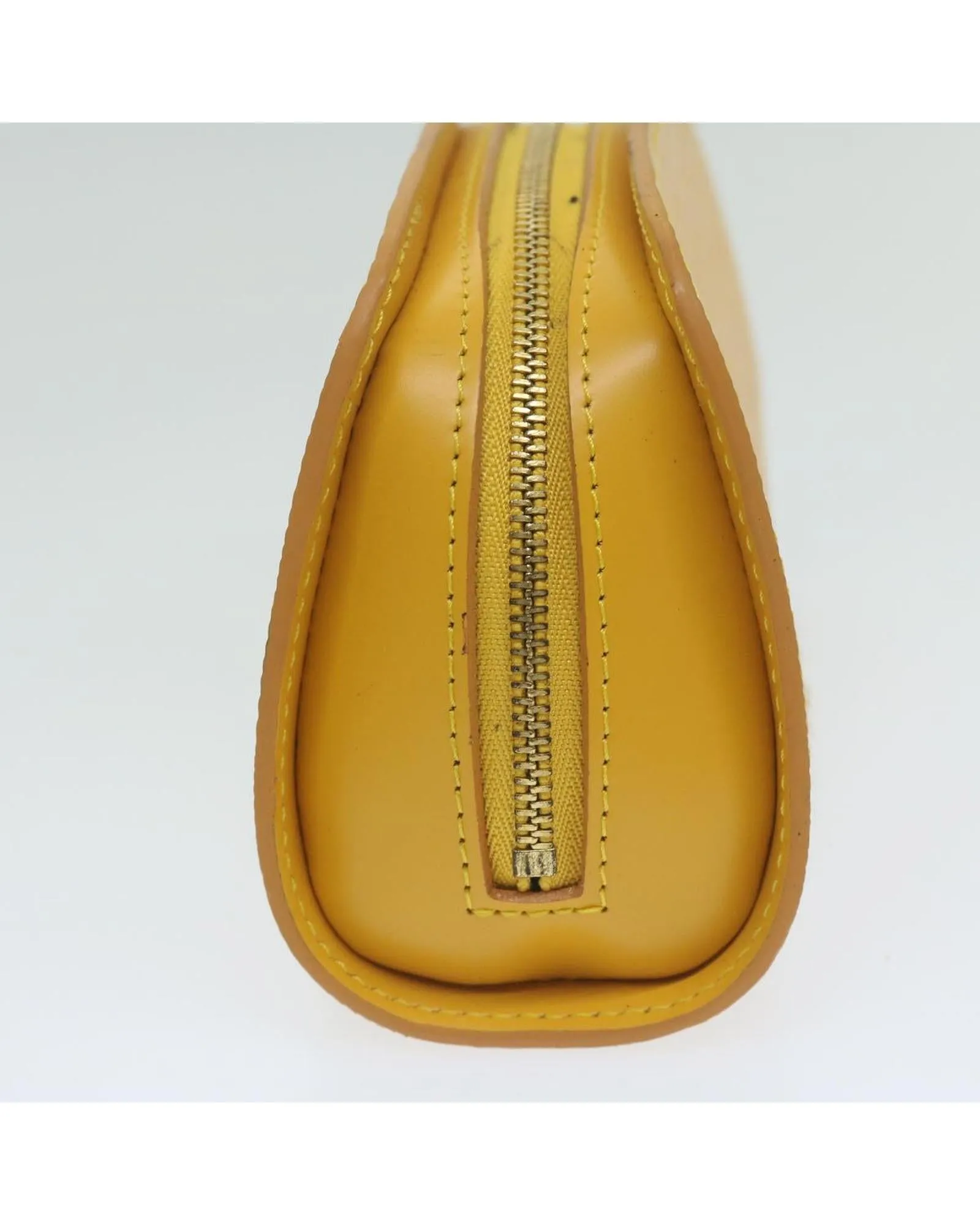 Epi Leather Yellow Pouch with Metal Fittings